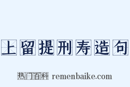 上留提刑寿造句是什么意思的图片